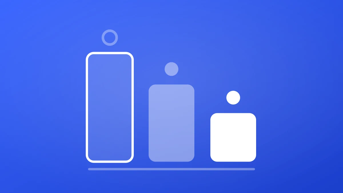 Three bars of descending height, one for each way of getting the phone answered