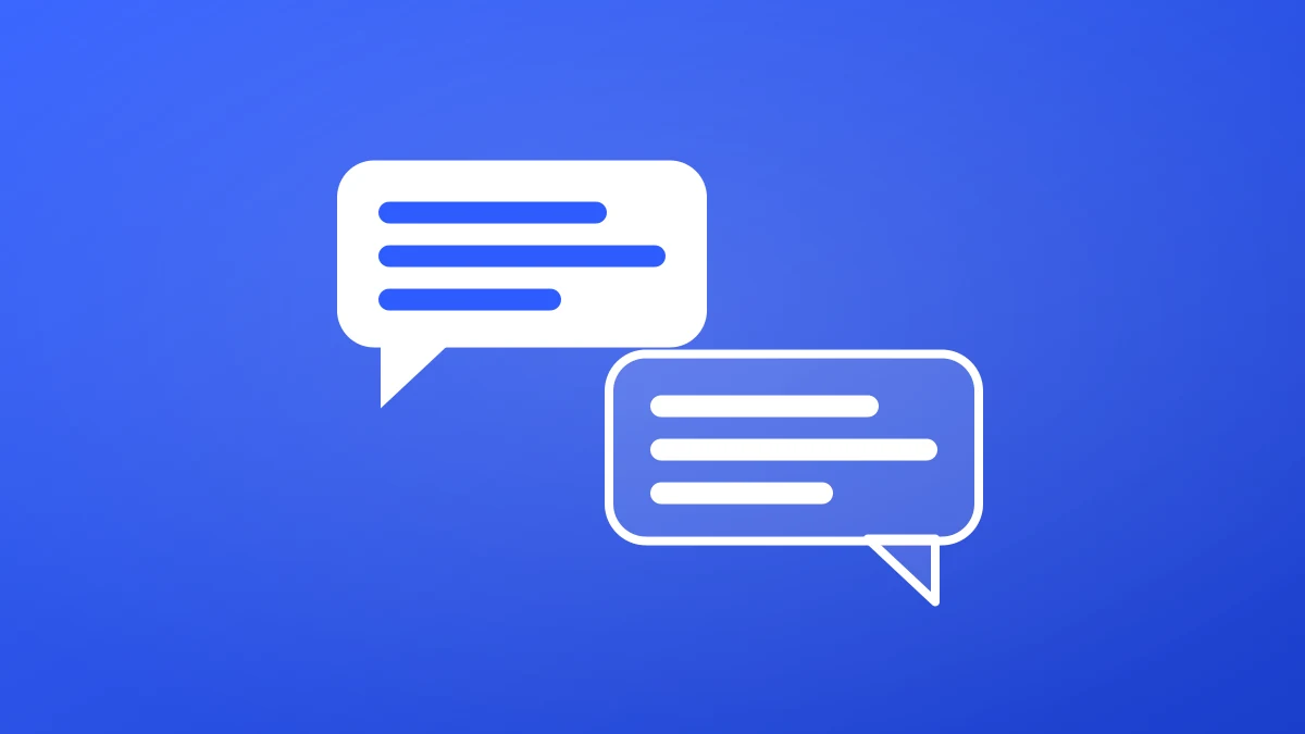 Two speech bubbles in one conversation, the reply continuing in the caller's language